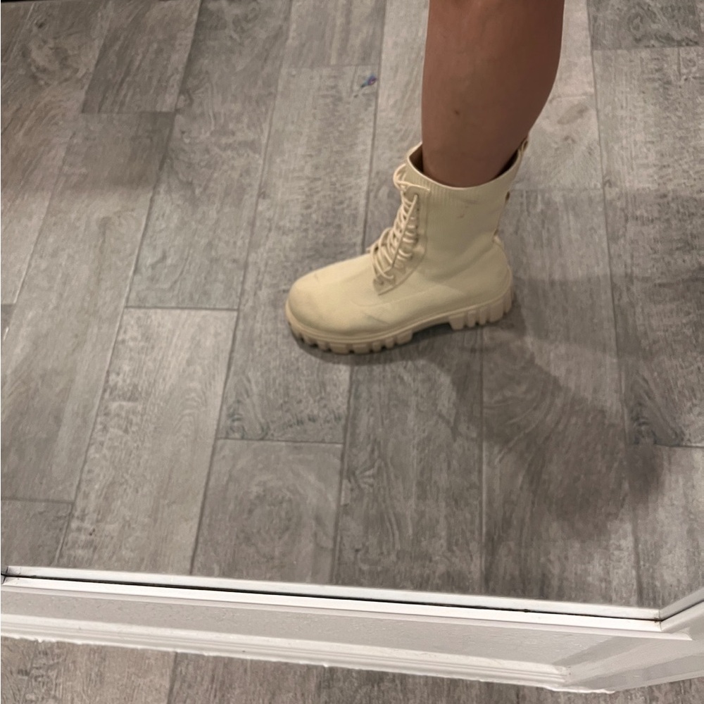 Cream boots